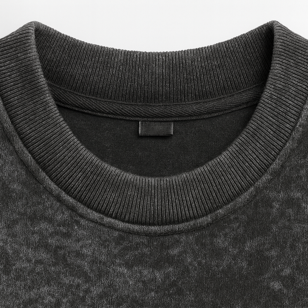 Advester 240 GSM Pure Cotton Men's Black Oversized Acidwash T-Shirt