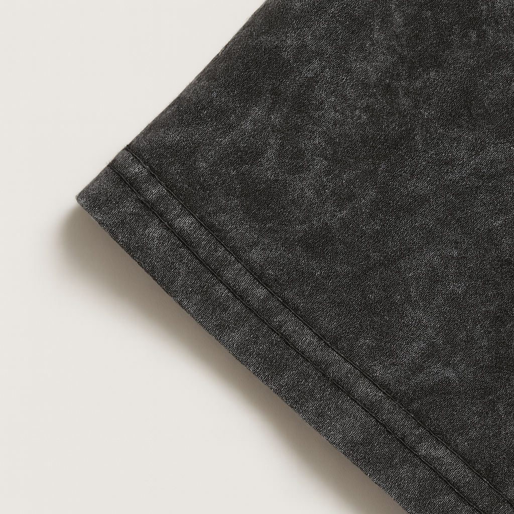 Advester 240 GSM Pure Cotton Men's Black Oversized Acidwash T-Shirt