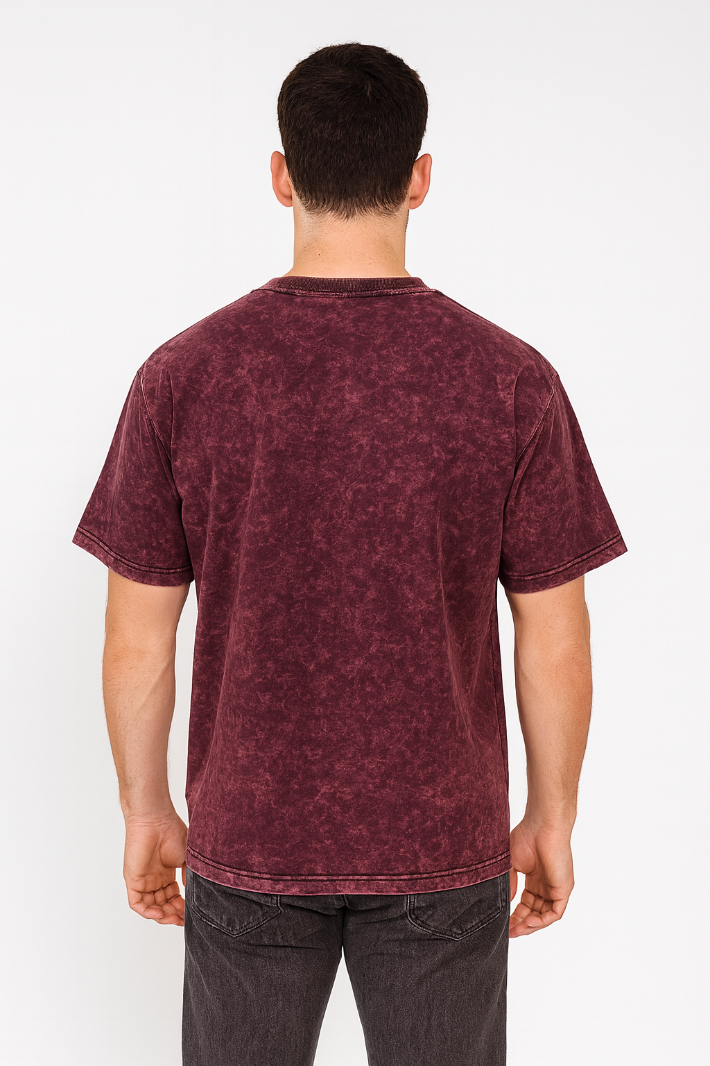 Advester 240 GSM Pure Cotton Men's Grape Vine Oversized Acidwash T-Shirt