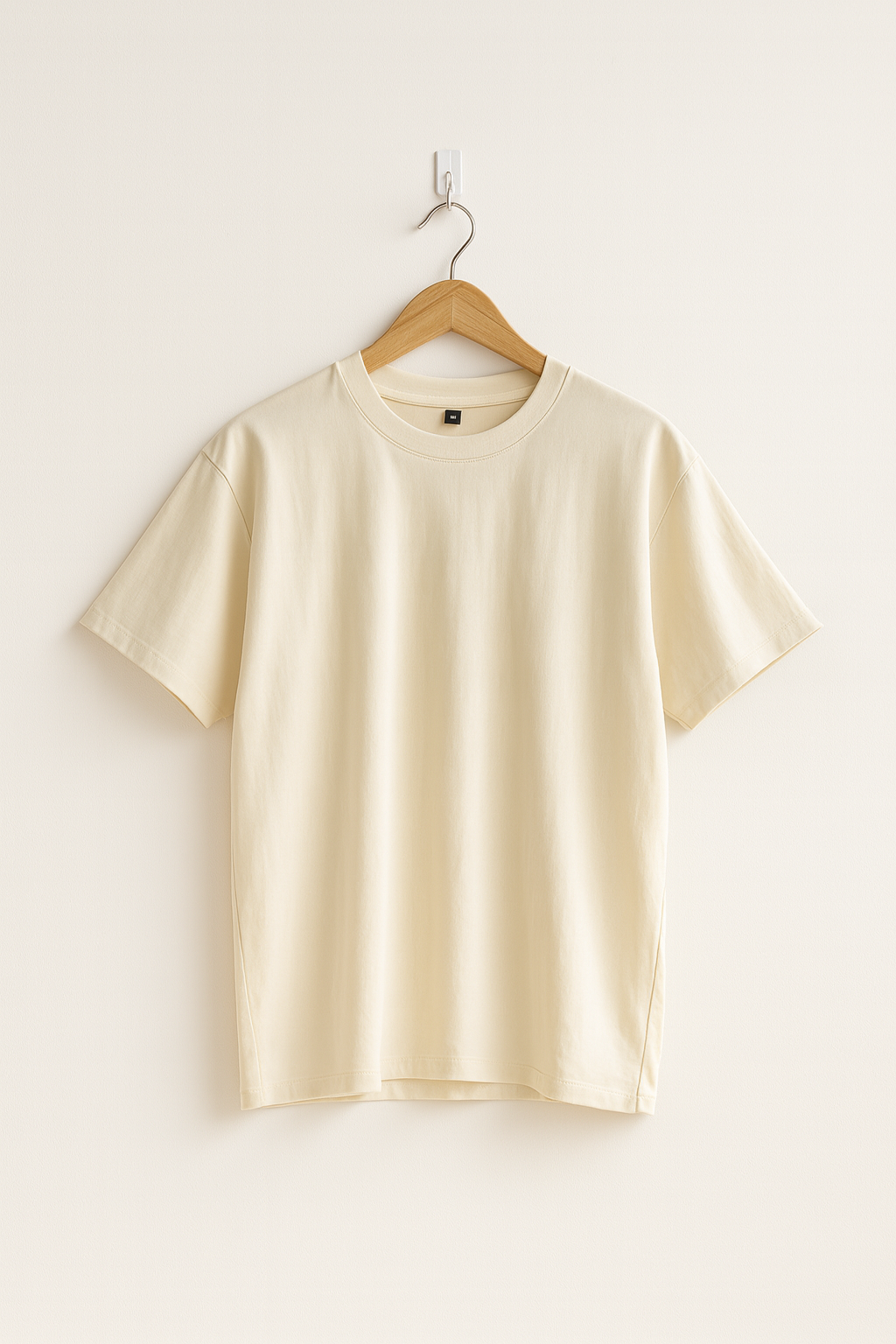 Advester Heavy GSM Pure Cotton Oversized Beige Plain T-Shirt