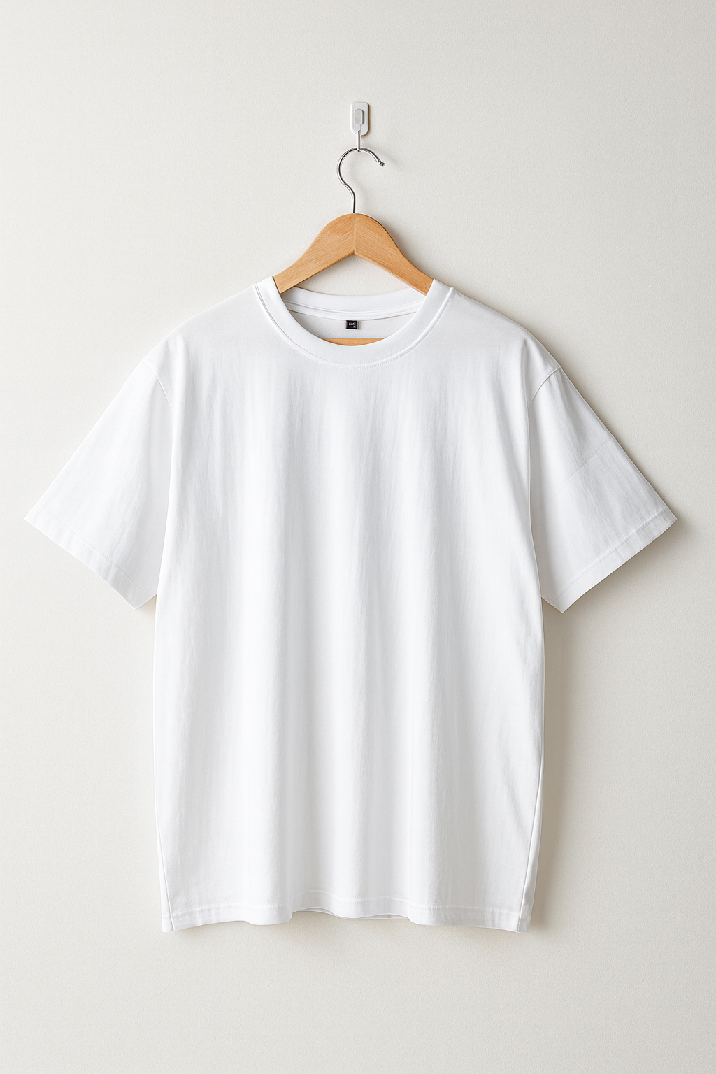 Advester Heavy GSM Pure Cotton Oversized White Plain T-Shirt