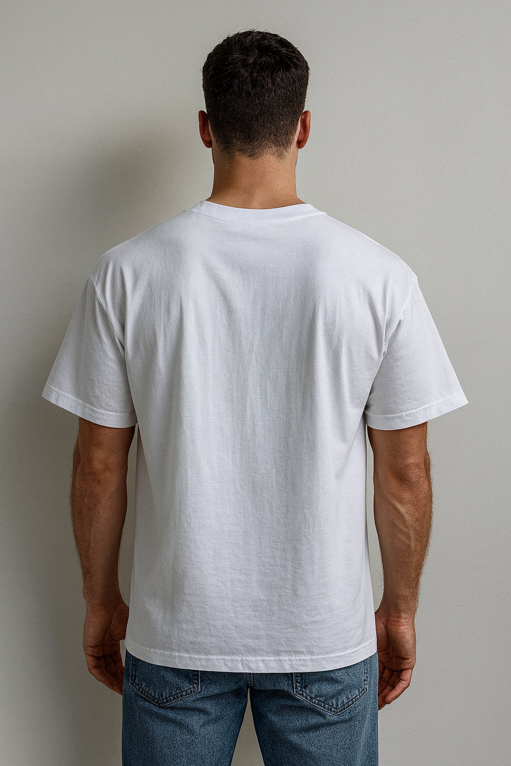 Advester Heavy GSM Pure Cotton Oversized White Plain T-Shirt