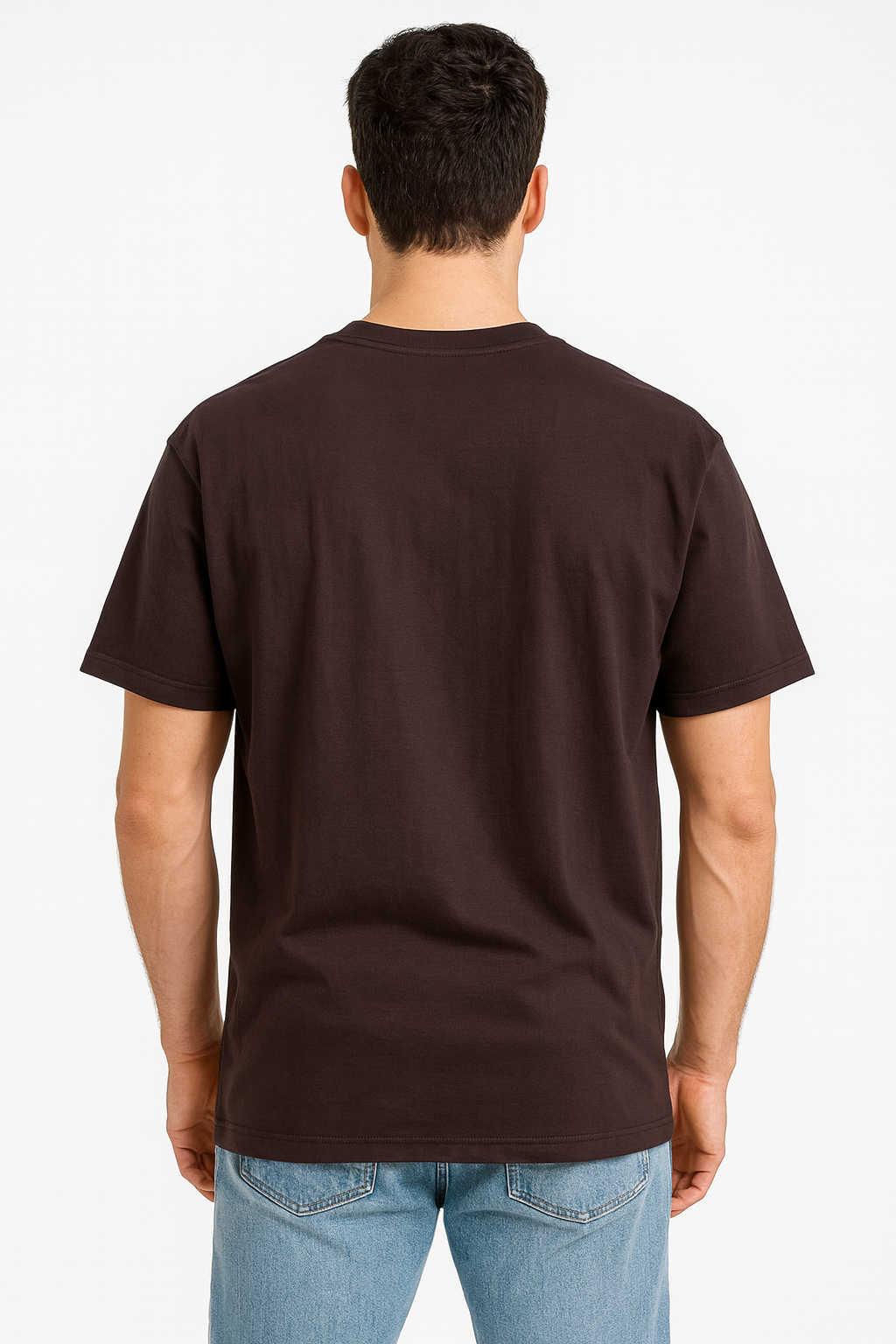 Advester Heavy GSM Pure Cotton Oversized Chocolate Brown Plain T-Shirt