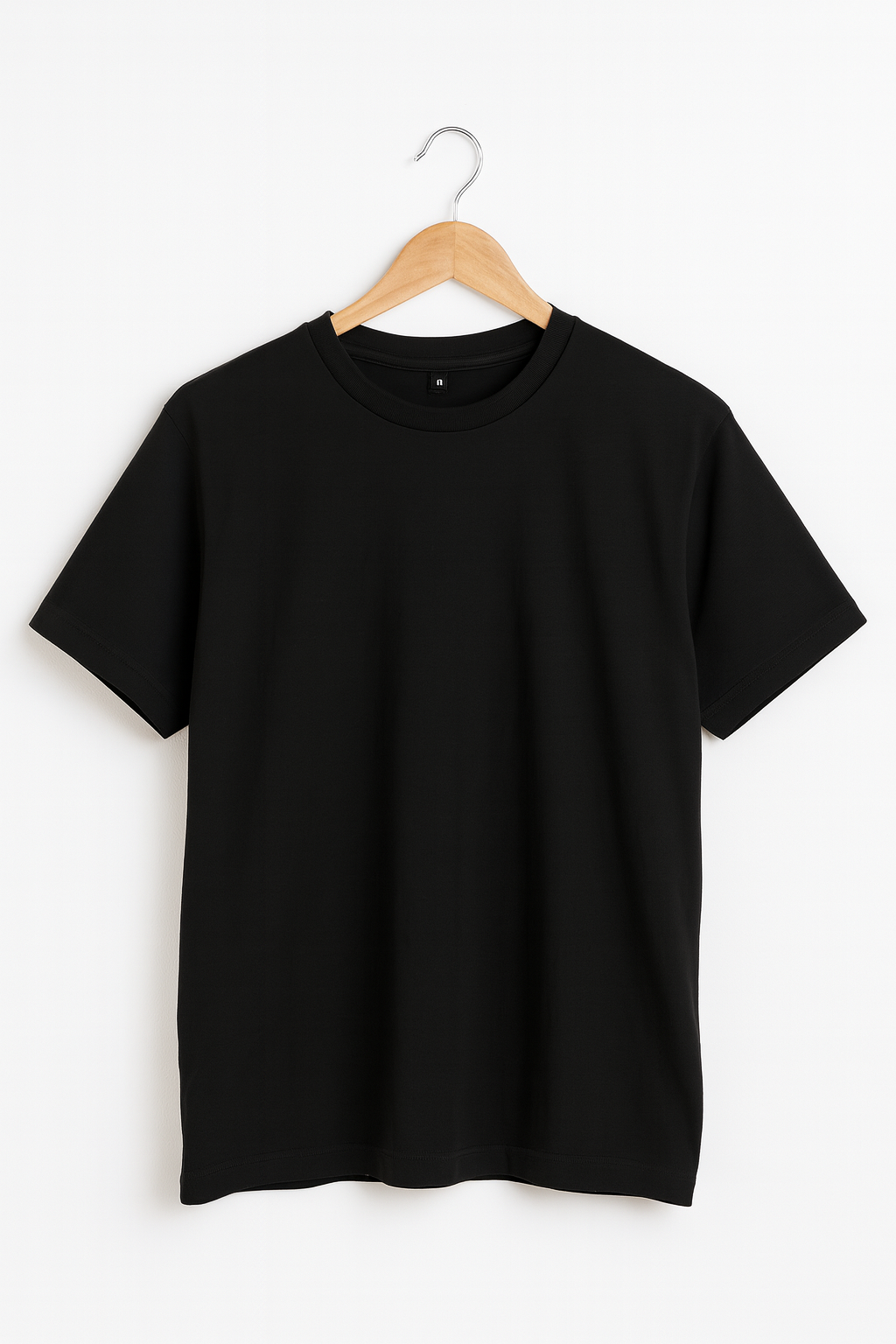 Advester Heavy GSM Pure Cotton Regular Fit Black Plain T-Shirt