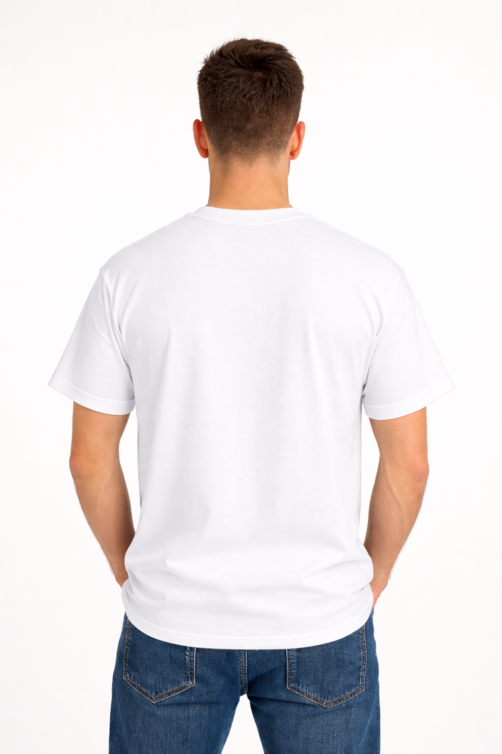 Advester Heavy GSM Pure Cotton Regular Fit White Plain T-Shirt